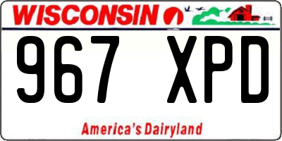WI license plate 967XPD