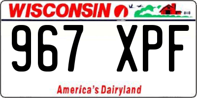 WI license plate 967XPF