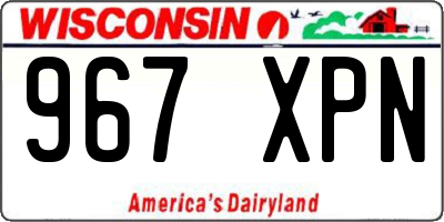 WI license plate 967XPN
