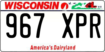 WI license plate 967XPR
