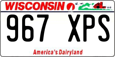 WI license plate 967XPS