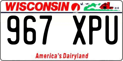 WI license plate 967XPU