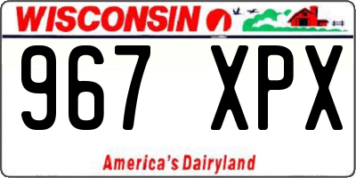 WI license plate 967XPX
