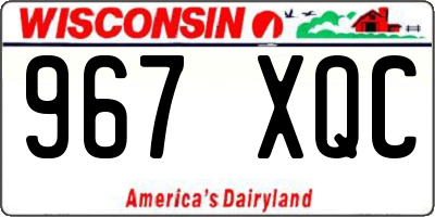 WI license plate 967XQC
