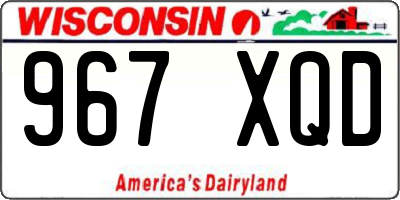 WI license plate 967XQD