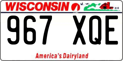 WI license plate 967XQE