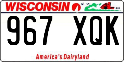 WI license plate 967XQK