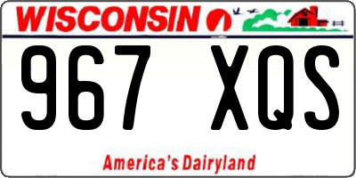 WI license plate 967XQS