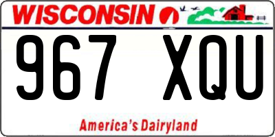 WI license plate 967XQU