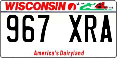 WI license plate 967XRA