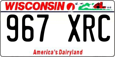 WI license plate 967XRC