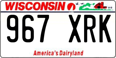 WI license plate 967XRK