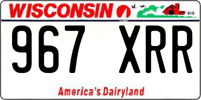 WI license plate 967XRR