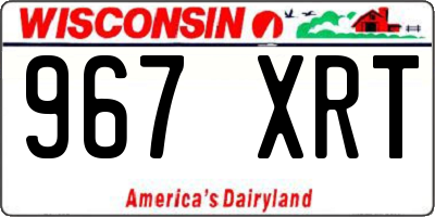 WI license plate 967XRT