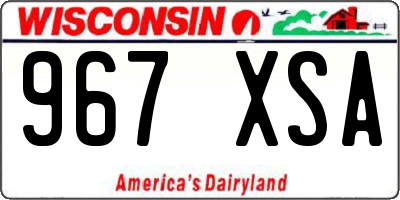 WI license plate 967XSA