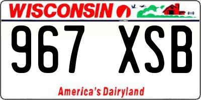 WI license plate 967XSB