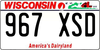WI license plate 967XSD