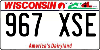 WI license plate 967XSE