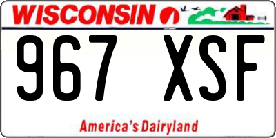 WI license plate 967XSF