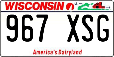 WI license plate 967XSG