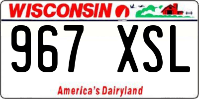 WI license plate 967XSL
