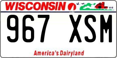 WI license plate 967XSM