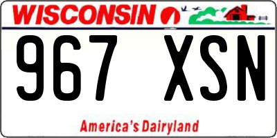 WI license plate 967XSN