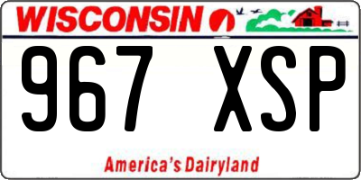 WI license plate 967XSP