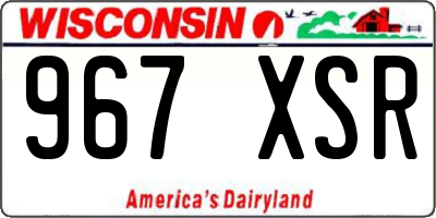 WI license plate 967XSR