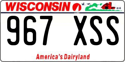 WI license plate 967XSS