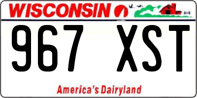 WI license plate 967XST