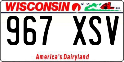 WI license plate 967XSV