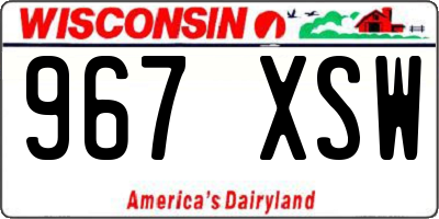 WI license plate 967XSW