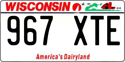 WI license plate 967XTE