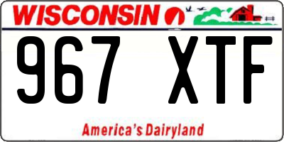 WI license plate 967XTF