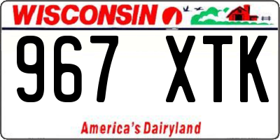 WI license plate 967XTK