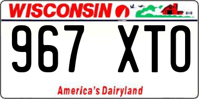 WI license plate 967XTO
