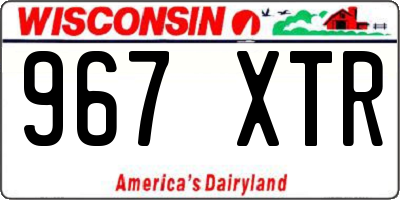 WI license plate 967XTR