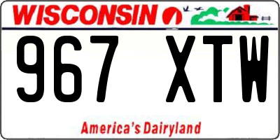 WI license plate 967XTW