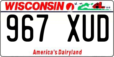 WI license plate 967XUD