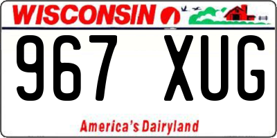 WI license plate 967XUG