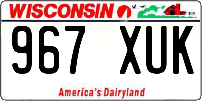 WI license plate 967XUK