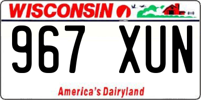 WI license plate 967XUN