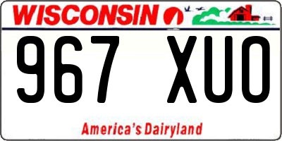 WI license plate 967XUO