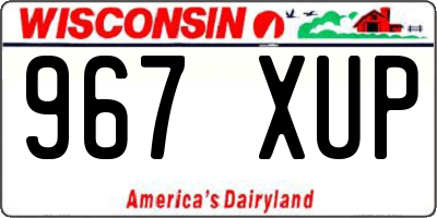 WI license plate 967XUP