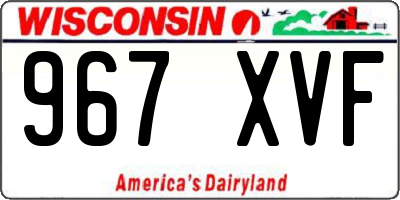 WI license plate 967XVF
