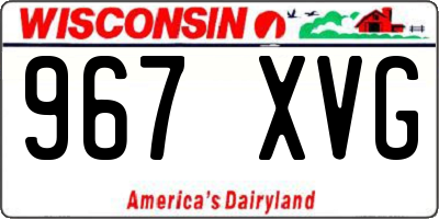 WI license plate 967XVG