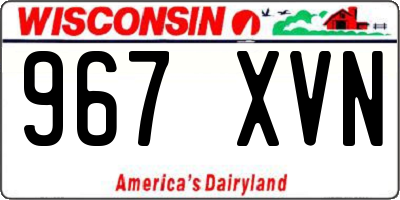 WI license plate 967XVN