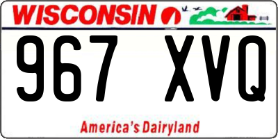 WI license plate 967XVQ