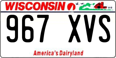 WI license plate 967XVS